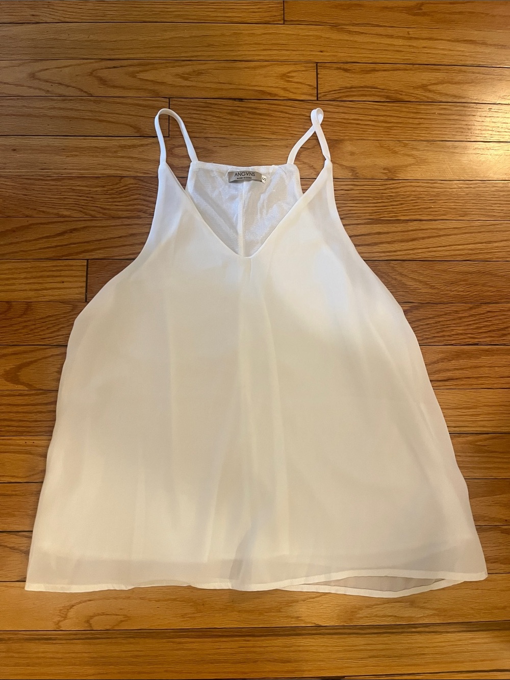 ANGVNS- White V-Neck Spaghetti Strap Cami